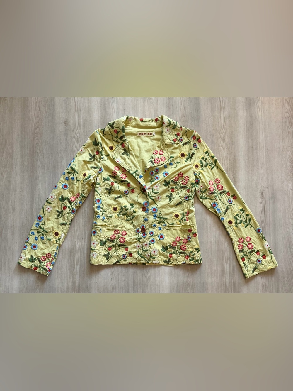 Johnny Was Embroidered Floral Blazer Jacket Size S